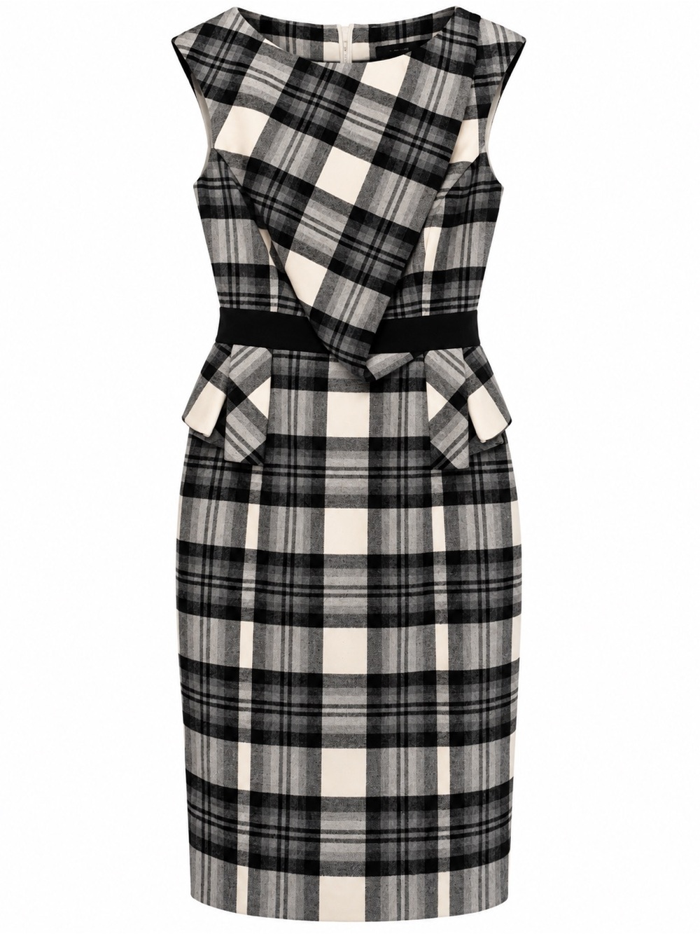 Karen Millen Black & White Plaid Sheath Dress